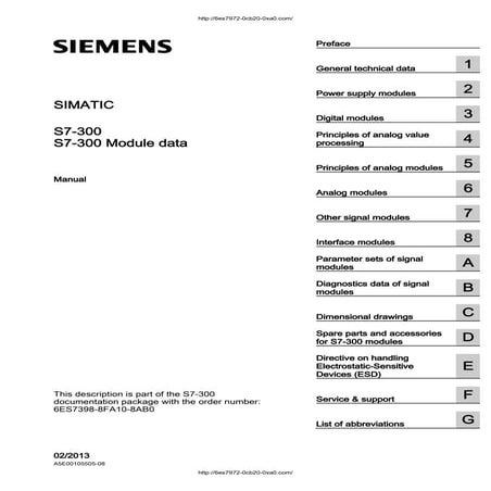 Siemens s7 300 module data manual