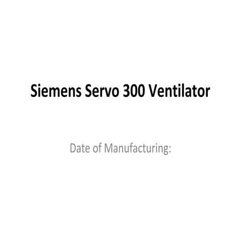 Siemens servo 300 ventilator