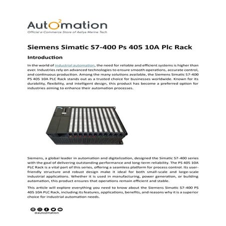Siemens Simatic S7-400 Ps 405 10A Plc Rack