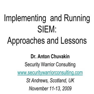 Implementing  and Running SIEM: App...