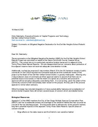 Sierra Club CEQA comments