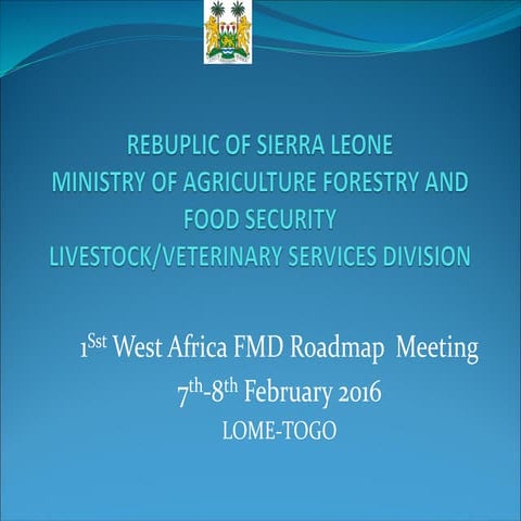 1ST West Africa FMD Roadmap Meeting