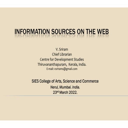 Information sources on the Web