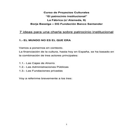 Siete ideas para una charla sobre patrocinio institucional