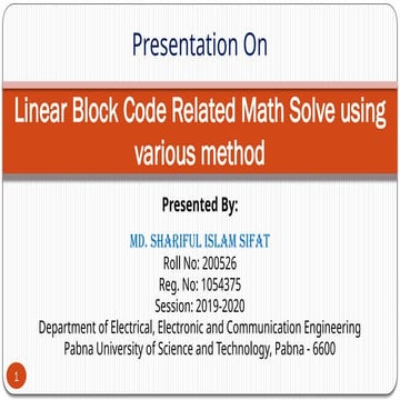 Liner block code related math solve using various method. | PPTX