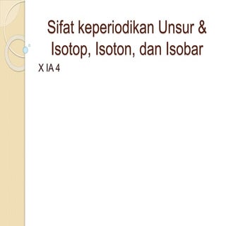 Sifat Keperiodikan Unsur (kimia)