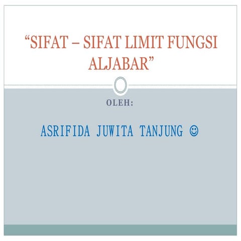 Sifat Limit Fungsi Aljabar dan Contoh Soal