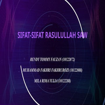 Sifat Sifat Rasul Kelima Untuk Lebih Mengenal Nabi Pptx