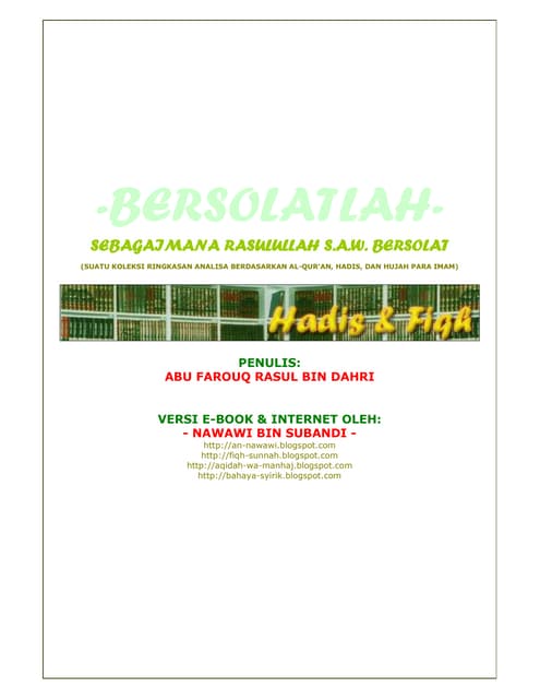Sifat Solat Nabi Saw
