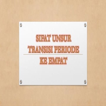 Sifat unsur transisi periode ke empat