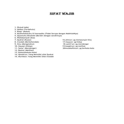 Sifat wajib | DOCX