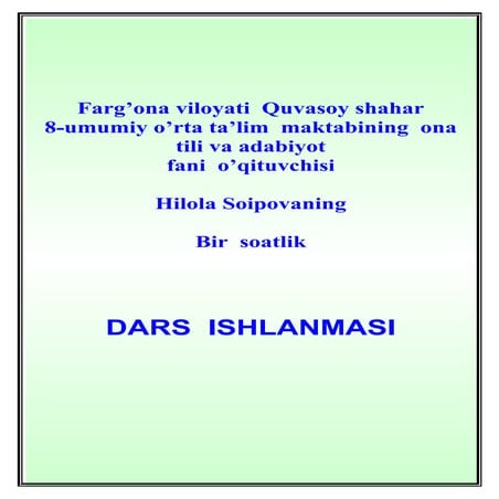Dars ishlanma: Said Ahmadning 