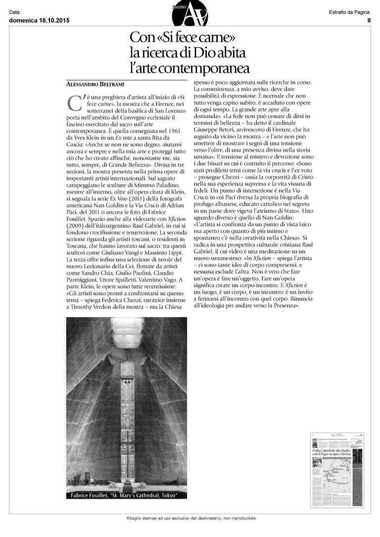 Avvenire Nazionale 18 10 15 Basilica Di San Lorenzo Arte Contempora