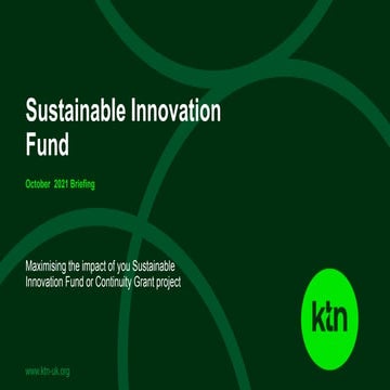 Sustainable Innovation Fund October 2021 Briefing