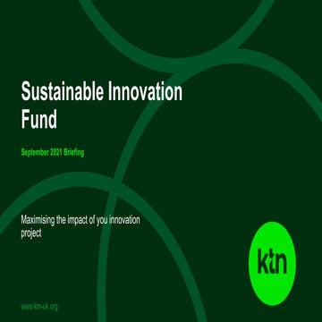 Sustainable Innovation Fund August 2021 Briefing | PPTX