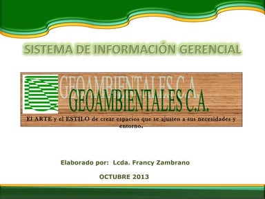 SISTEMA DE INFORMACIÓN GERENCIAL