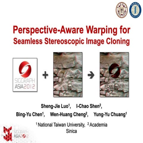 SIGGRAPH ASIA 2012 Stereoscopic Cloning Presentation Slide