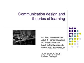Communication design and theories of learning