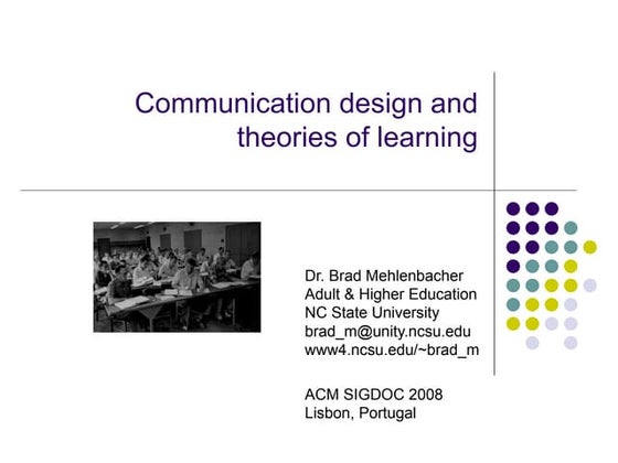 Communication design and theories of learning