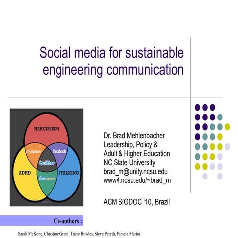 Social media for sustainable engineering communication