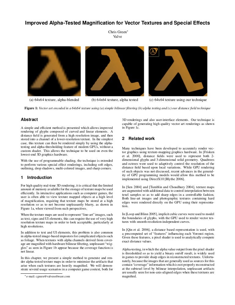 Improved AlphaTested Magnification for Vector Textures and Special E…