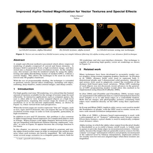 Improved Alpha-Tested Magnification for Vector Textures and Special Effects