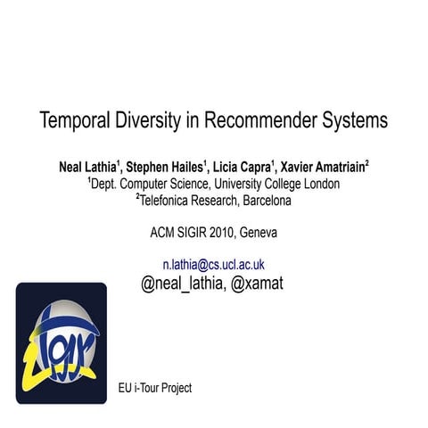 Temporal Diversity in RecSys - SIGIR2010
