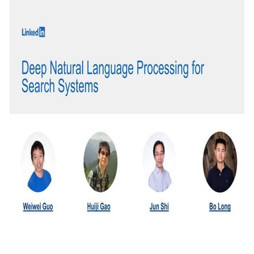 Deep Natural Language Processing for Search Systems (sigir 2019 tutorial)