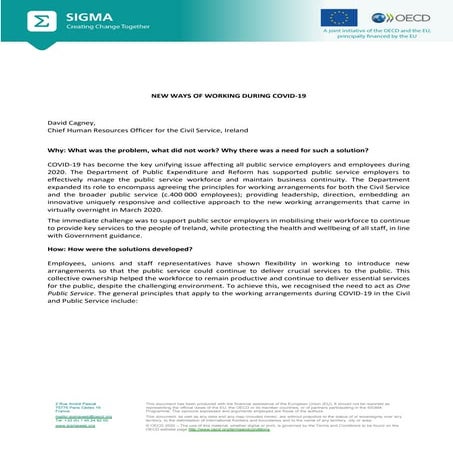 New ways of working during COVID-19, David Cagney, SIGMA webinar, 15 December...