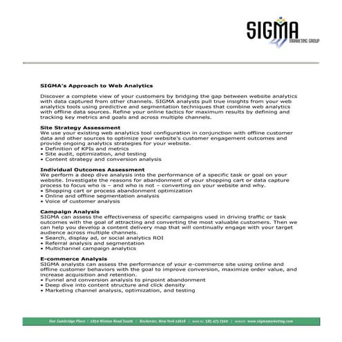Sigm As Approach To Web Analytics