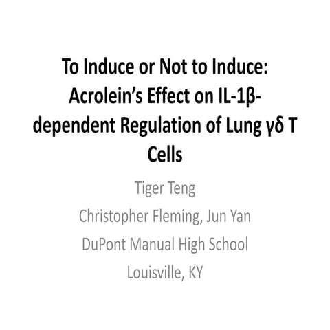 Acrolein’s Effect on IL-1β-dependent Regulation of Lung γδ T Cells