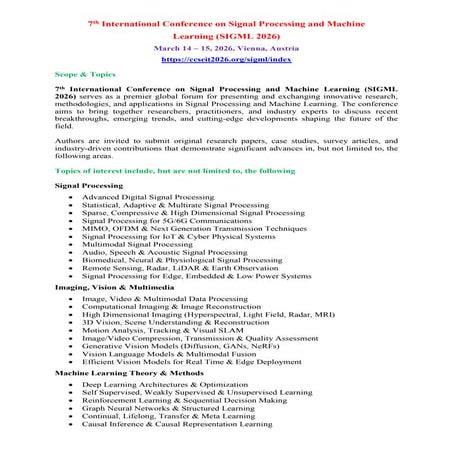 7th International Conference on Signal Processing and Machine Learning ...