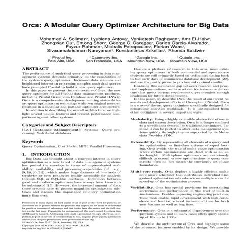[Paper Reading]Orca: A Modular Query Optimizer Architecture for Big ...