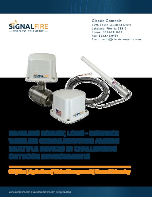Signal Fire Wireless Telemetry Catalog
