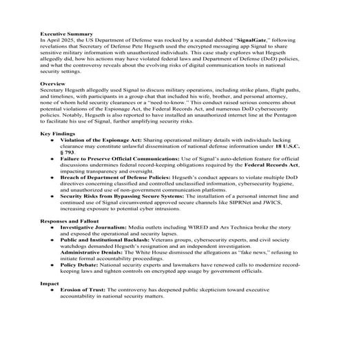 SignalGate: A Case Study in Encrypted Communication and National ...