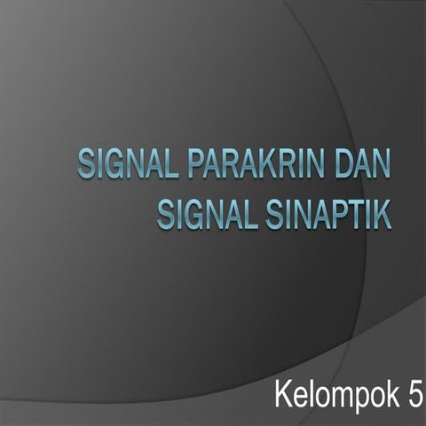 Signal parakrin & signal sinaptik | PPTX