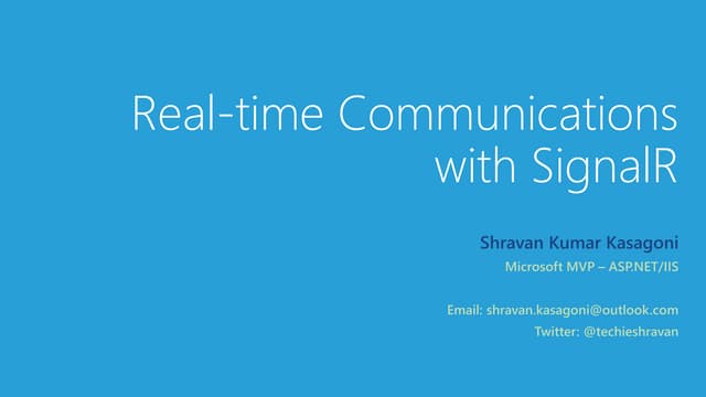Real-time Communications with SignalR