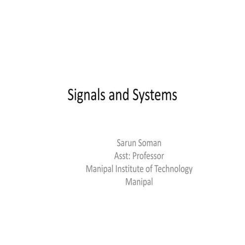Signals and systems-1