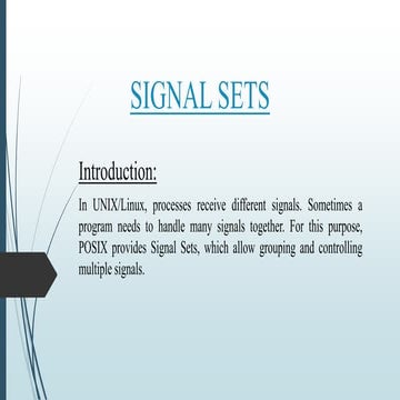 SIGNAL SETS in UNIX programming including signal set and their ...