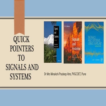 Signals&Systems: Quick pointers to Fundamentals