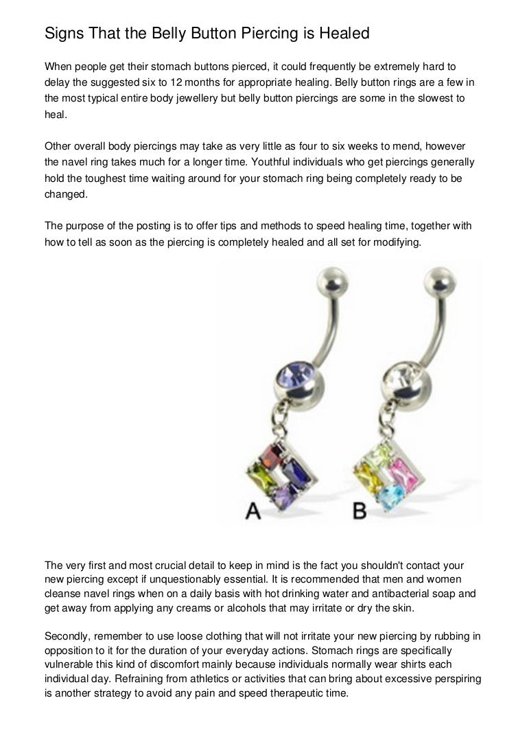 Signs That the Belly Button Piercing is Healed