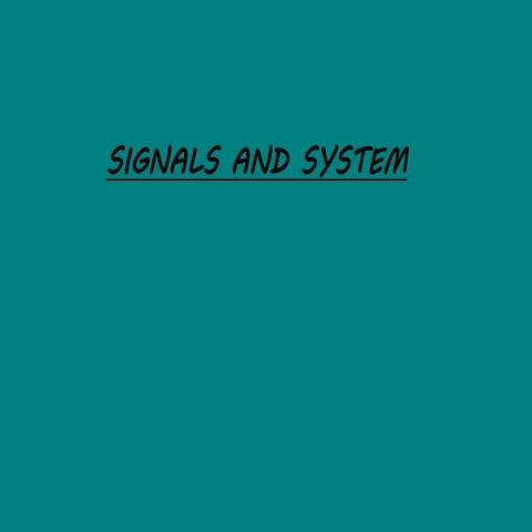 Signals and system unit 1 | PPT