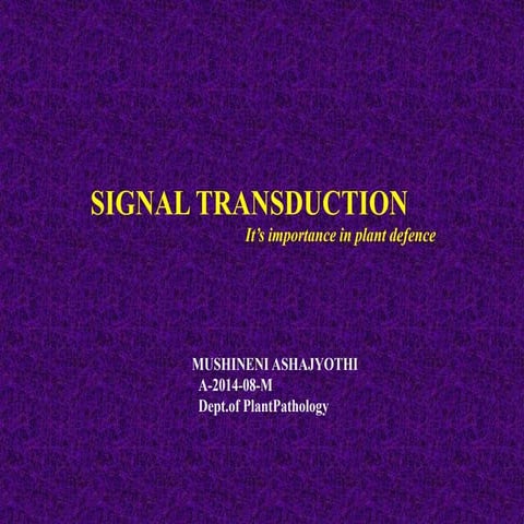 Signaltransduction and it's importance in plant defense