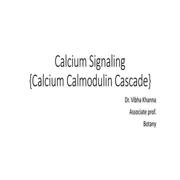 Signal transduction   Calcium Signaling 