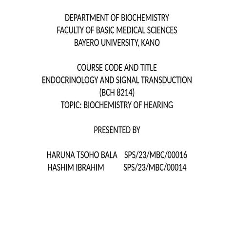 SIGNAL TRANSDUCTION and its biochemistry