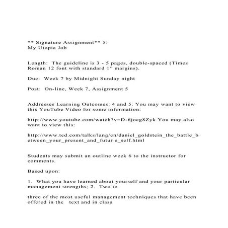  Signature Assignment 5   My Utopia Job Length  .docx
