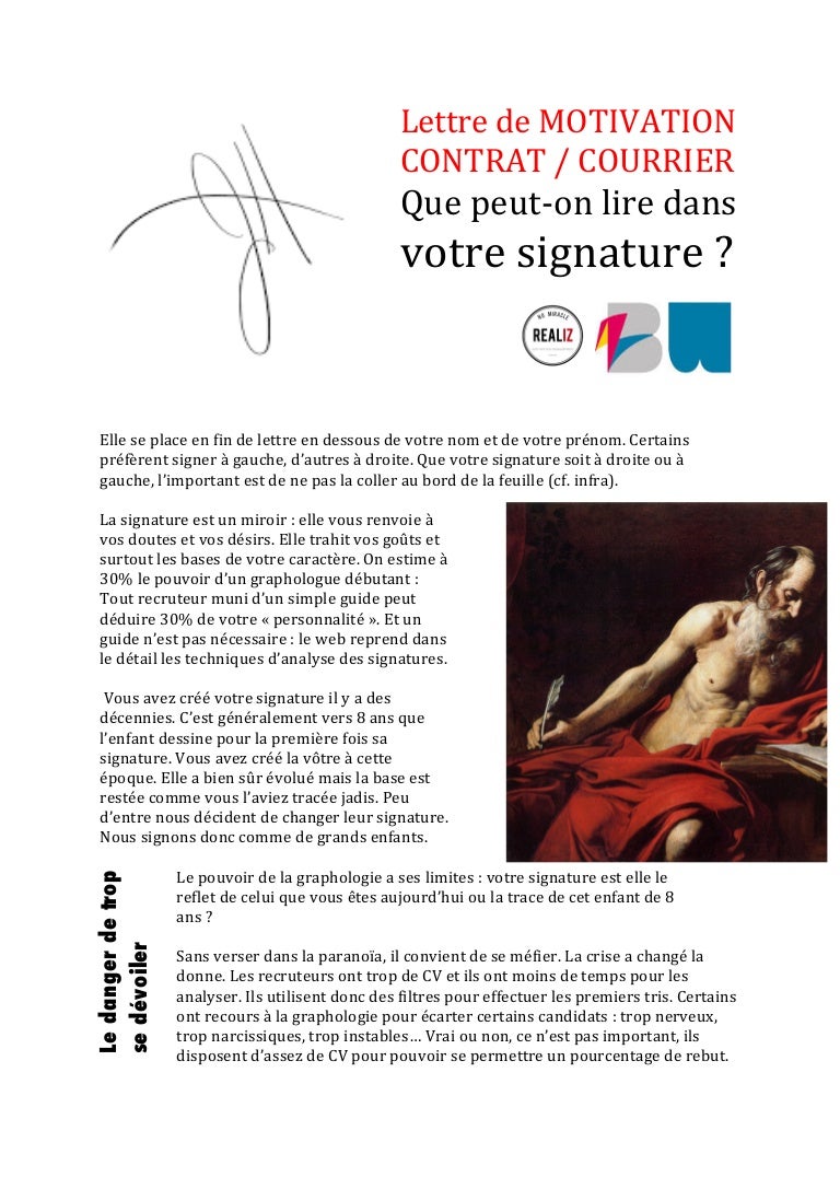 Lettre de motivation Signature, le mode d'emploi #emploi