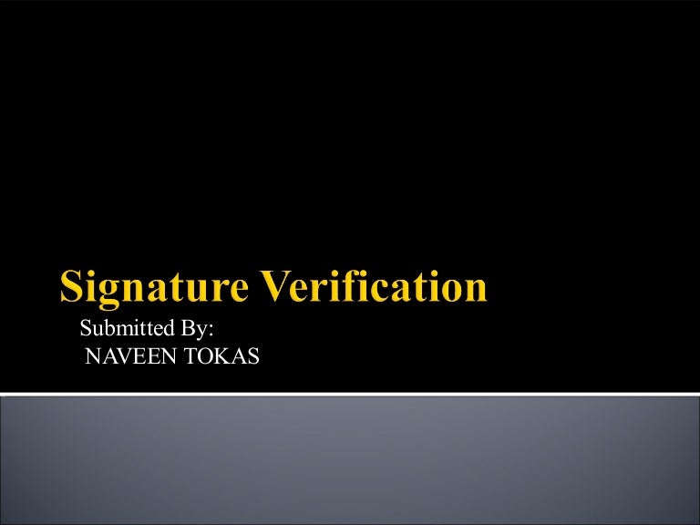 Signature verification