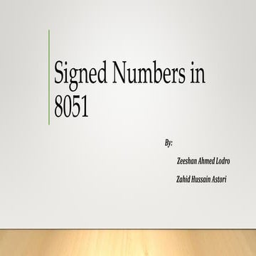 Signed numbers in 8051