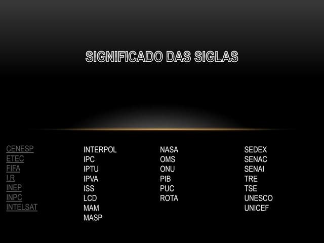 Significado das siglas | PPTX